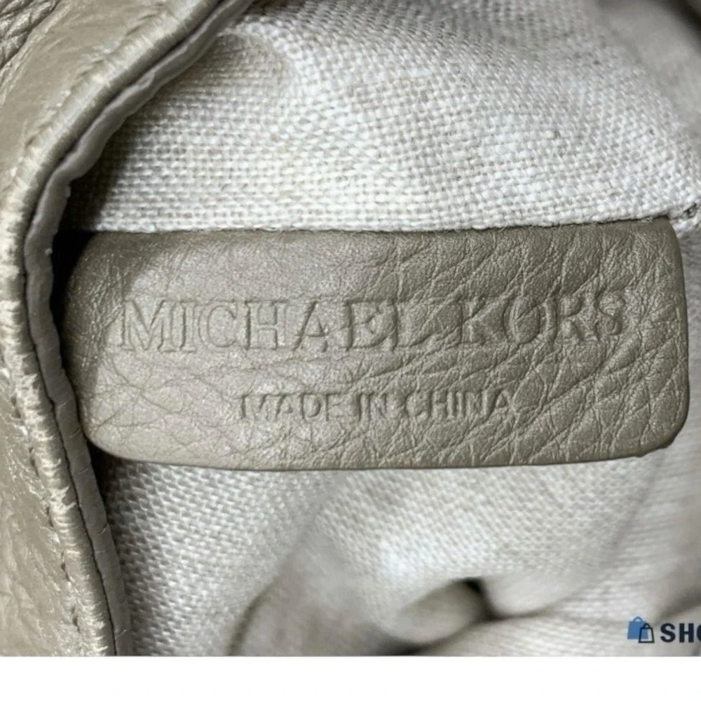 Michael Kors Tonne‎ Shoulder Bag Hobo Taupe Leather Designer Purse Handbag